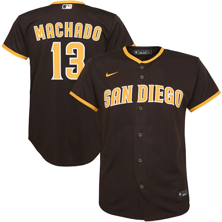 Youth San Diego Padres 13 Manny Machado Nike Brown Road Replica Player MLB Jerseys